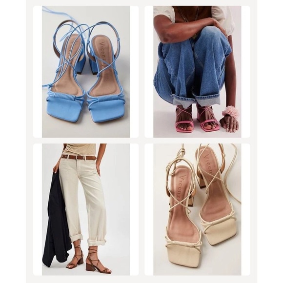 Free People Vicenza Love Struck Lace-Up Heels Sandals Tan Leather Size 38 / 7 - Picture 13 of 16